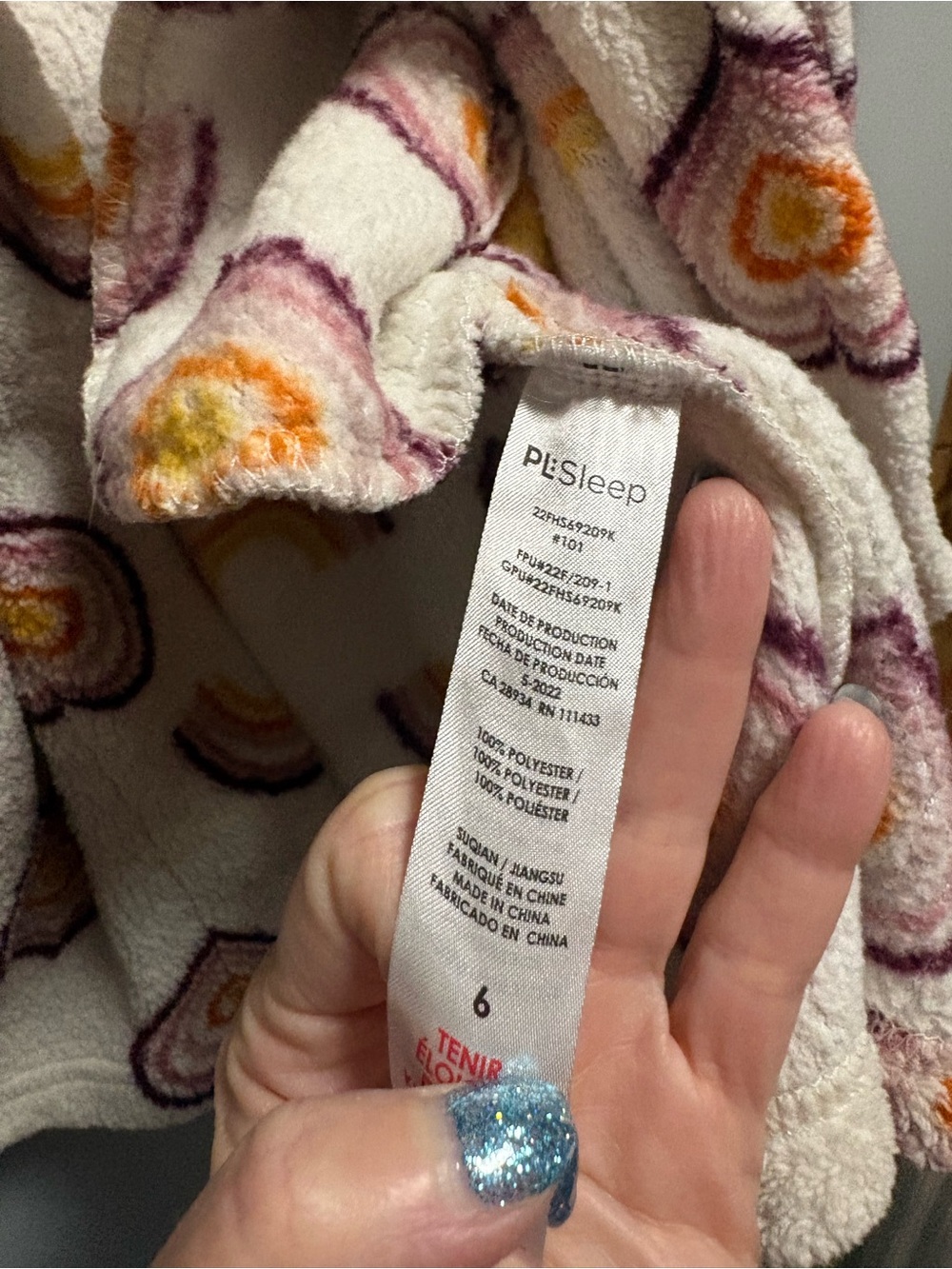 PETIT LEM SLEEP Designer Girls Cozy Rainbow Hooded Robe In Size 6 - Picture 6 of 8